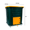 pair of Daily Dump Gaia OWC bulk composters outside apartment building for composting kitchen waste