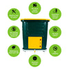 pair of Daily Dump Gaia OWC bulk composters outside apartment building for composting kitchen waste