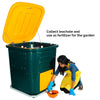 pair of Daily Dump Gaia OWC bulk composters outside apartment building for composting kitchen waste