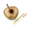 Daily Dump Bamboo straw set 8 inch length with 2 straws and cleaning brush in slim jute pouch