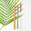 Daily Dump Bamboo straw set 8 inch length with 2 straws and cleaning brush in slim jute pouch