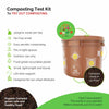 Composting test kit items displayed on white background