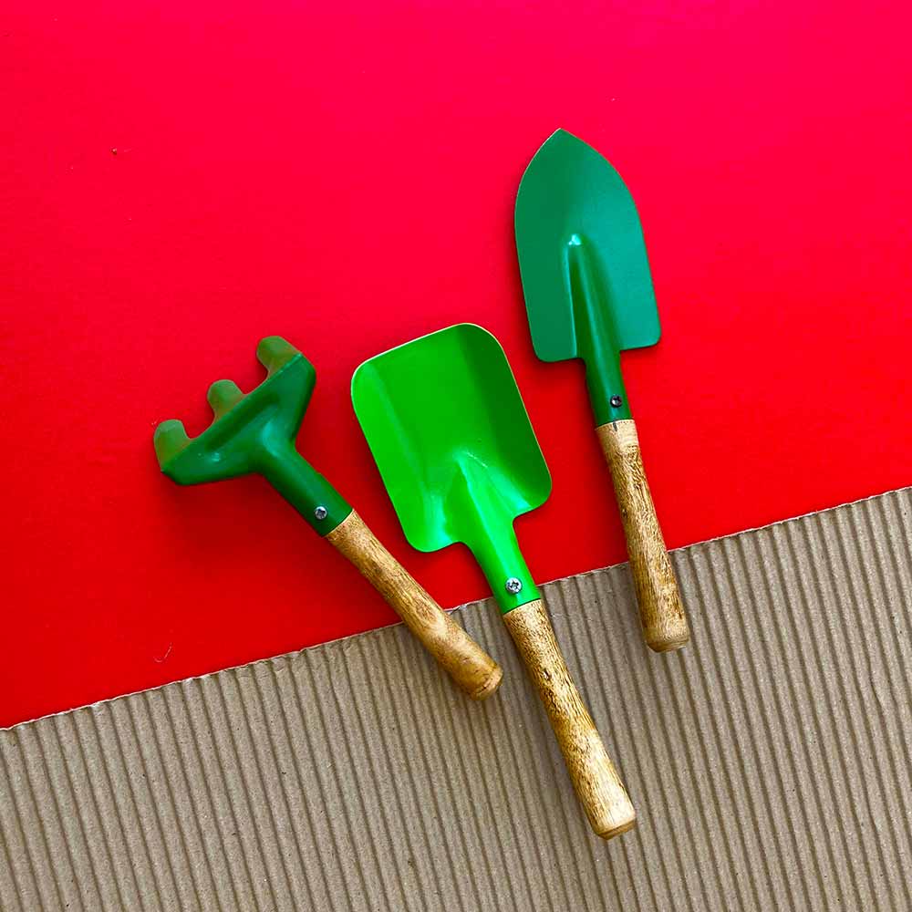 Buy home garden toolkit set of Rake, Trowel, Shovel