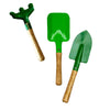 Daily Dump gardening tools set of 3 on background of corrugated paper