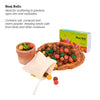 Yellow pot with plate trowel Beej Ball and Compost pack on corrugated background