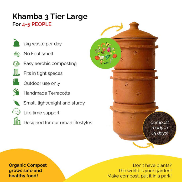 Easy home composting with Khamba 3Tier Large composter