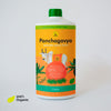 Daily Dump Panchagavya 1 litre bottle with background of tomato plants with healthy red tomatoes