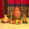 Daily Dump Pooja Ganesha terracotta flower waste home composter kept with other accessories for prayers and offering