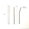 mood shot of Steel straw set 8 inch length with 2 straws and cleaning brush in cotton pouch 